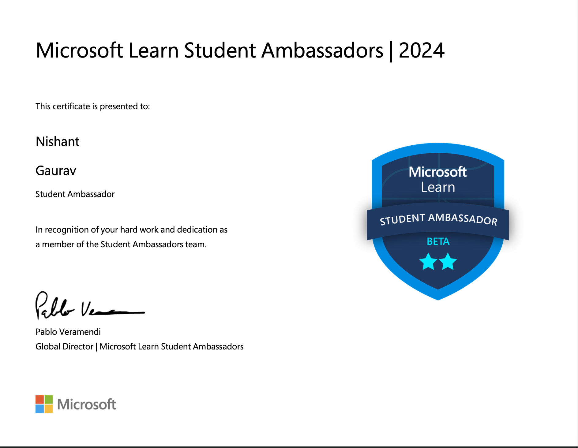 Microsoft Learn Student Ambassador